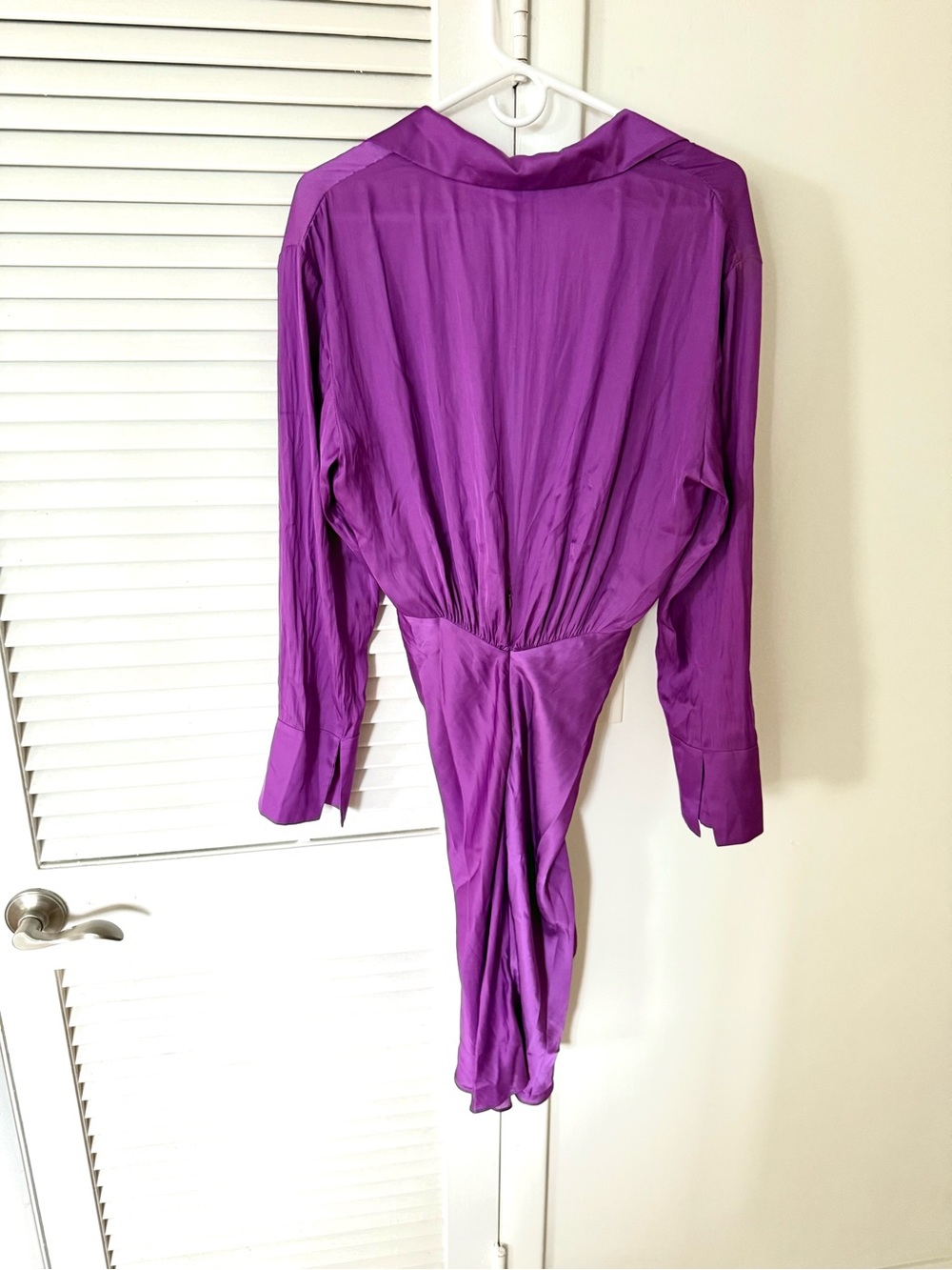 NWOT 💜 Zadig&Voltaire Purple Twist-Front V-Neck satin midi dress size S - Picture 9 of 15